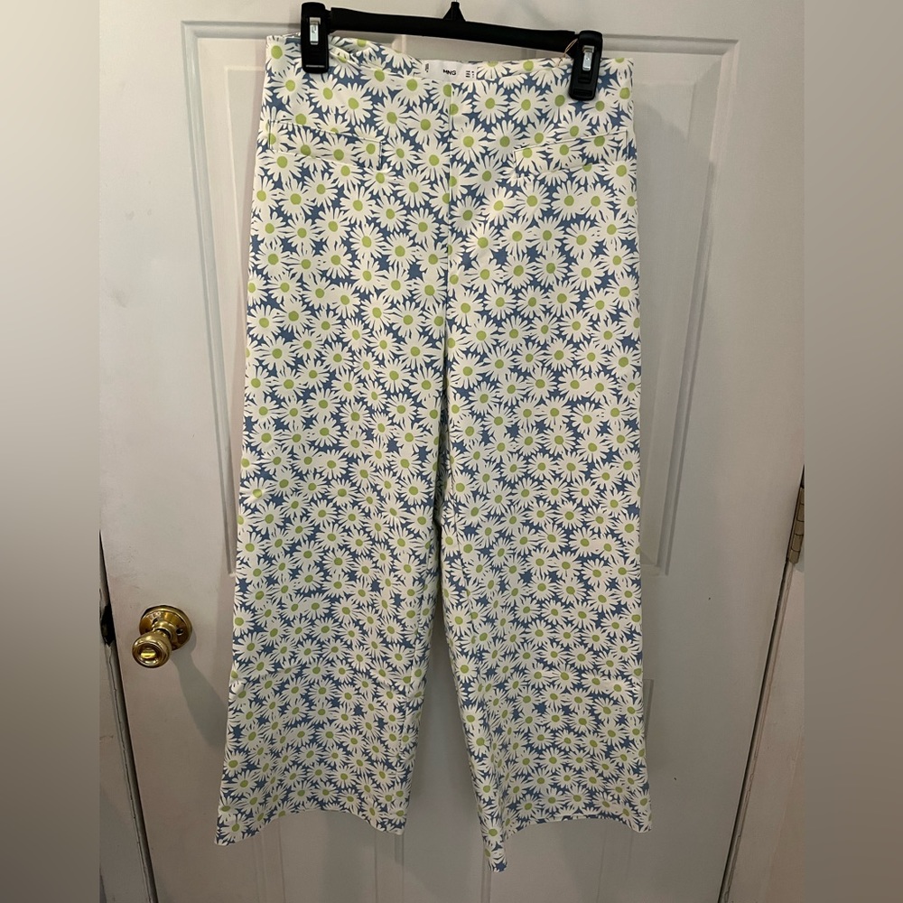Mango women’s daisy wide leg cropped pants